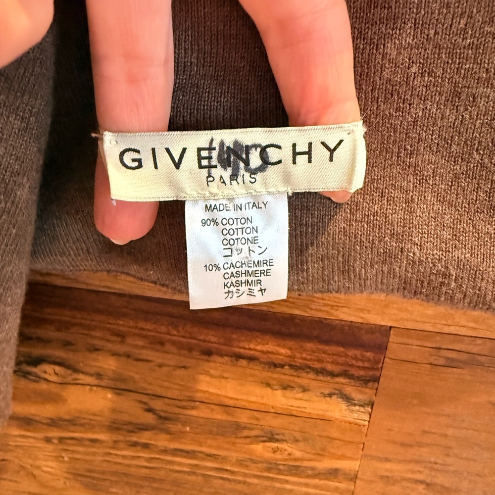 Givenchy Brown Logo Cashmere Blend Knit Scarf NEW - Picture 5 of 6